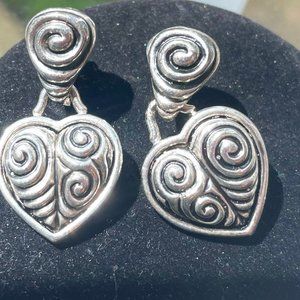 VINTAGE RARE HEART DANGLE drop earings